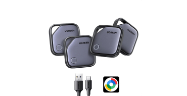 Amazon: Lot de 4 Traceurs Ugreen - Bluetooth, Compatibles Android, Localisation via Google Find Hub, Recharg