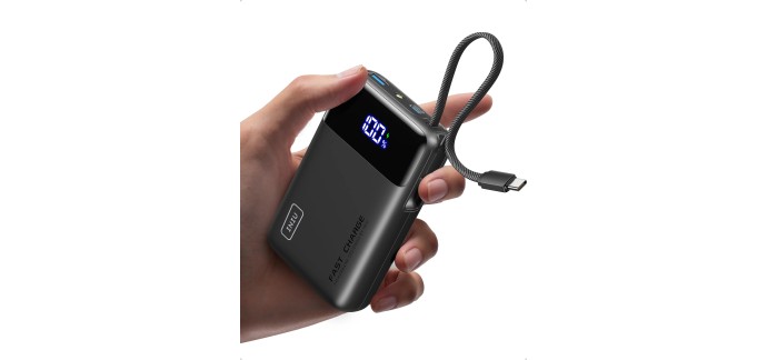 Amazon: Batterie Externe INIU - 20000mAh, 45W, USB-C intégré à 18,86€ (au lieu de 34,22€)