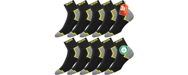 Amazon: Lot de 10 paires de chaussettes de travail semelles coussinées Soxco à 12,85€ (au lieu de 18,99€)