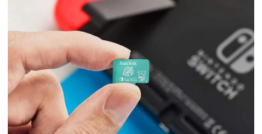 Amazon: Carte microSDXC SanDisk 512 Go - Licence Nintendo Switch à 68,99€ (au lieu de 75,61€)