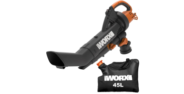 Amazon: Souffleur Aspirateur Broyeur Worx 3000W WG505E - 335km/h, sac 45L à 75,49€ (au lieu de 125,13€)