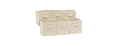 JoyBuy: ANQI Lot de 6 boîtes de rangement pliables en tissu avec poignées à 7,99€ (au lieu de 15,53€)