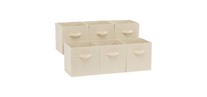 JoyBuy: ANQI Lot de 6 boîtes de rangement pliables en tissu avec poignées à 7,99€ (au lieu de 15,53€)