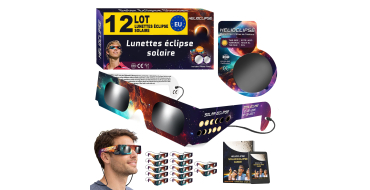 Amazon: 12 paires Lunette Eclipse Solaire Helioclipse 2026 ISO 12312-2 à 7,95€ (au lieu de 13,01€)