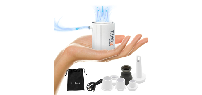 Amazon: Mini Pompe à Air Rechargeable Technaxx TX-261 - 180 L/min, Lampe LED 400 lumens à 14,99€