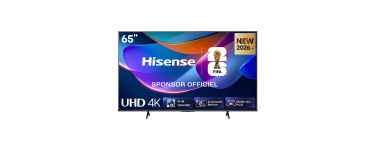Amazon: TV 65" Hisense 65A6S - 4K UHD, Smart TV 2026 à 360,99€ (au lieu de 499€)