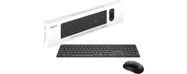 Amazon: Combo souris + clavier sans fil MSI Forge K210 - Scissor Switches, Low-Profile, 120h, rechargeable,