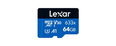 Amazon: Carte Micro SD Lexar 633x - 64 Go à 11,99€