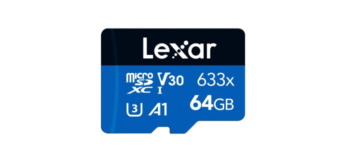 Amazon: Carte Micro SD Lexar 633x - 64 Go à 11,99€