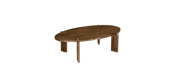 Sweeek: Table basse ovale en bois de manguier massif 120 cm à 143,99€ (au lieu de 179,99€)
