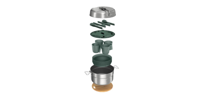 Decathlon: Popote 500 de camping inox anti-adhésif 4 pers. 25 éléments à 34,99€ (au lieu de 44,99€)