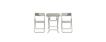 Conforama: Ensemble table pliante + 2 chaises pliantes NAVIA à 63,43€ (au lieu de 89,99€)