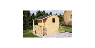 Cdiscount: Abri de jardin en bois avec appentis - Pin brut - 2,96 m² + 0,88 m² - Panneaux 12 mm à 399,99€