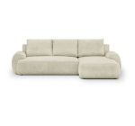 Cdiscount: Canapé d'angle droit convertible 4/5 places MILO - Velours côtelé beige, coffre de rangement à 759,9