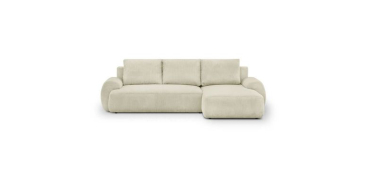 Cdiscount: Canapé d'angle droit convertible 4/5 places MILO - Velours côtelé beige, coffre de rangement à 759,9
