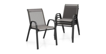 Cdiscount: Lot de 4 Chaises de Jardin Empilables COSTWAY - Textilène & Acier, 150kg à 108,79€