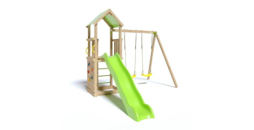 Cdiscount: TRIGANO Aire de jeux en bois SMART XPERIENCE - 2 balançoires, toboggan, mur d'escalade à 389,99€