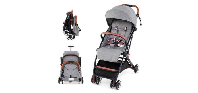 Cdiscount: Poussette COSTWAY 0-3 ans pliable une main, dossier réglable à 72,99€ (au lieu de 139,99€)