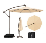 Cdiscount: Parasol déporté 3m - 40 lumières LED, panneau solaire, protection UV 20+ à 111,99€