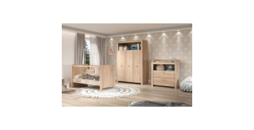 Cdiscount: Chambre bébé Trio OLIVIA - Lit 70x140 cm + Commode à langer + Armoire à 469,99€ (au lieu de 929,99€)