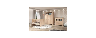 Cdiscount: Chambre bébé Trio OLIVIA - Lit 70x140 cm + Commode à langer + Armoire à 469,99€ (au lieu de 929,99€)