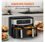 JoyBuy: TOKIT Friteuse sans huile double compartiment 10 L 2850 W à 49,99€ (au lieu de 129,99€)