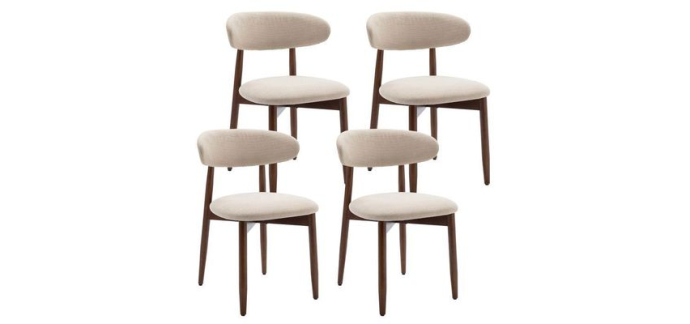 Cdiscount: COLAMY Lot de 4 chaises style nordique minimaliste à 250,99€ (au lieu de 499,99€)