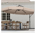 Cdiscount: Parasol déporté 3M COSTWAY - Inclinaison 0-35°, 8 baleines, beige à 88,39€ (au lieu de 134,99€)