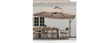 Cdiscount: Parasol déporté 3M COSTWAY - Inclinaison 0-35°, 8 baleines, beige à 88,39€ (au lieu de 134,99€)
