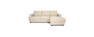 Cdiscount: Canapé d'angle droit 4 places PAUL in cord - Tissu Beige - 216x141x79 cm à 445,99€