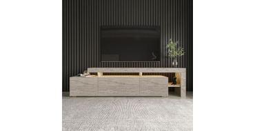 Cdiscount: Meuble TV BELIZ avec éclairage LED - Marbre travertin - 192x53x37 cm à 209,99€ (au lieu de 219,99€)