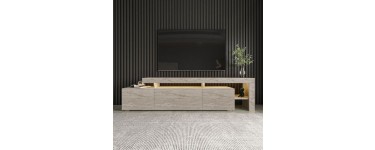 Cdiscount: Meuble TV BELIZ avec éclairage LED - Marbre travertin - 192x53x37 cm à 209,99€ (au lieu de 219,99€)