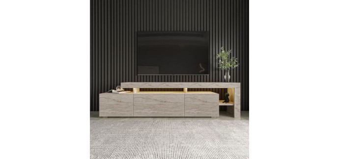 Cdiscount: Meuble TV BELIZ avec éclairage LED - Marbre travertin - 192x53x37 cm à 209,99€ (au lieu de 219,99€)