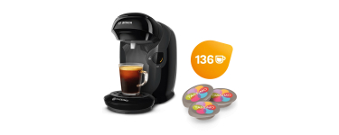 Tassimo: Machine à café Tassimo Style Noire + 8 packs (136 dosettes) à 39€ (au lieu de 141,50€)