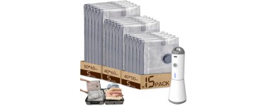 JoyBuy: HOMOH Lot de 15 sacs sous vide avec pompe sans fil à 20,98€ (au lieu de 29,99€)