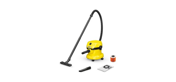 Amazon: Aspirateur Eau et Poussières Kärcher WD 2 Plus à 52,99€ (au lieu de 59,9€)
