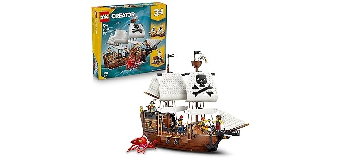 Amazon: LEGO® Creator 3-in-1 Mythical Pirate Ship (31387) à 82,99€ (au lieu de 99,99€)