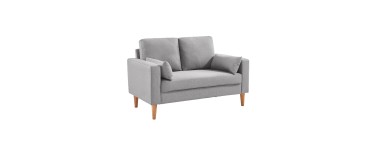 Sweeek: Canapé 2 places en tissu gris clair style scandinave à 119,99€ (au lieu de 199,99€)