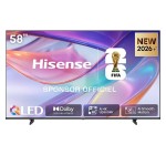 Boulanger: TV 58" QLED Hisense 58E7S 2026 - 4K UHD, Dolby Vision, HDR10+, Input Lag 9.5ms à 389€
