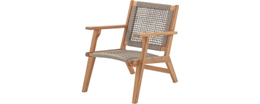 Cdiscount: Fauteuil de jardin bas MERIDA - Bois d'Acacia FSC, corde tressée, 60x76x73 cm à 59,99€