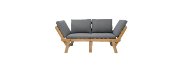 Cdiscount: Banquette de jardin convertible en bois d'acacia FSC - KAYDA - 2 places à 139,99€
