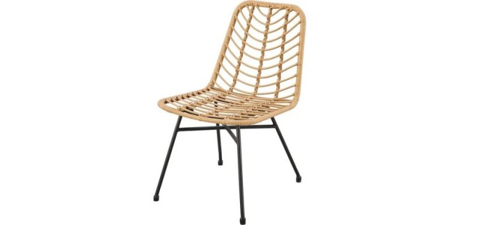 Cdiscount: Lot de 2 chaises de jardin KOMODO - Imitation rotin naturel, structure acier à 59,99€