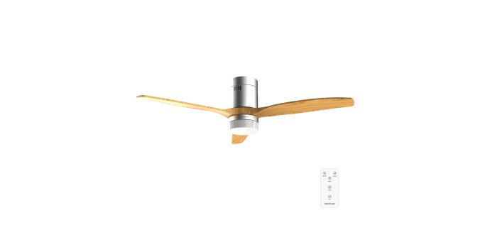 Amazon: Ventilateur de plafond Cecotec 132cm - LED 18W, 6 vitesses, télécommande à 69,37€