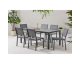 Cdiscount: Ensemble repas table de jardin 6 personnes - Table + 6 chaises - Aluminium - L180 cm - Gris anthraci