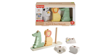 Amazon: Jeu éducatif Fisher-Price Animaux à empiler et trier en bois à 8,99€ (au lieu de 13,91€)