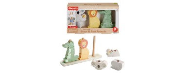 Amazon: Jeu éducatif Fisher-Price Animaux à empiler et trier en bois à 8,99€ (au lieu de 13,91€)