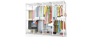 Amazon: Portant à vêtements Aqra - métal 600 kg, Blanc à 99,95€ (au lieu de 153,77€)