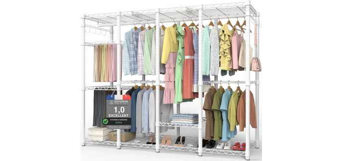 Amazon: Portant à vêtements Aqra - métal 600 kg, Blanc à 99,95€ (au lieu de 153,77€)