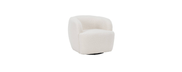Sweeek: Fauteuil cosy rond pivotant en bouclette crème à 199,99€ (au lieu de 249,99€)