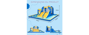 Amazon: Château Gonflable Leadzm - Double toboggan, 470x472x260 cm, 150 kg max à 164,99€